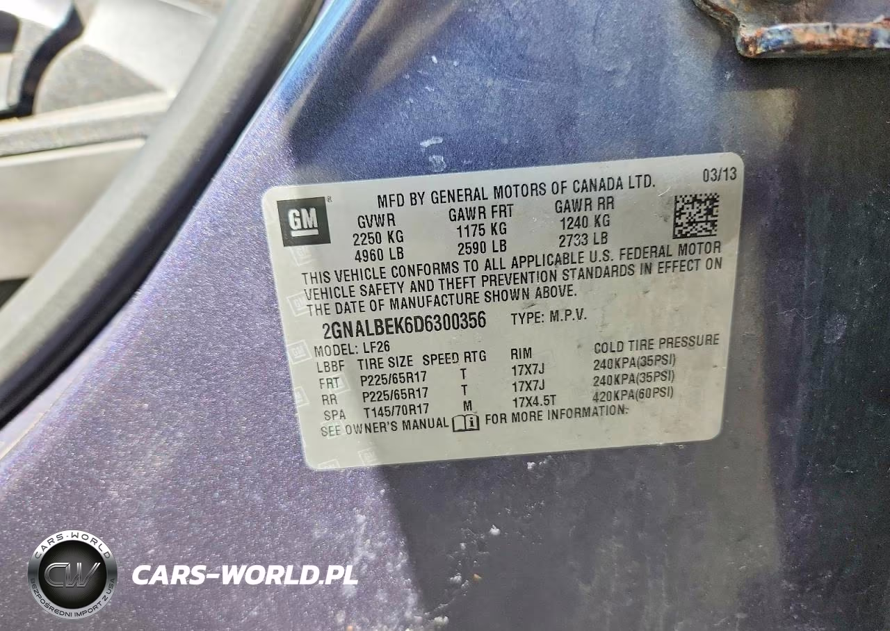 2013 Chevrolet Equinox Ls VIN:2GNALBEK6D6300356 - 13