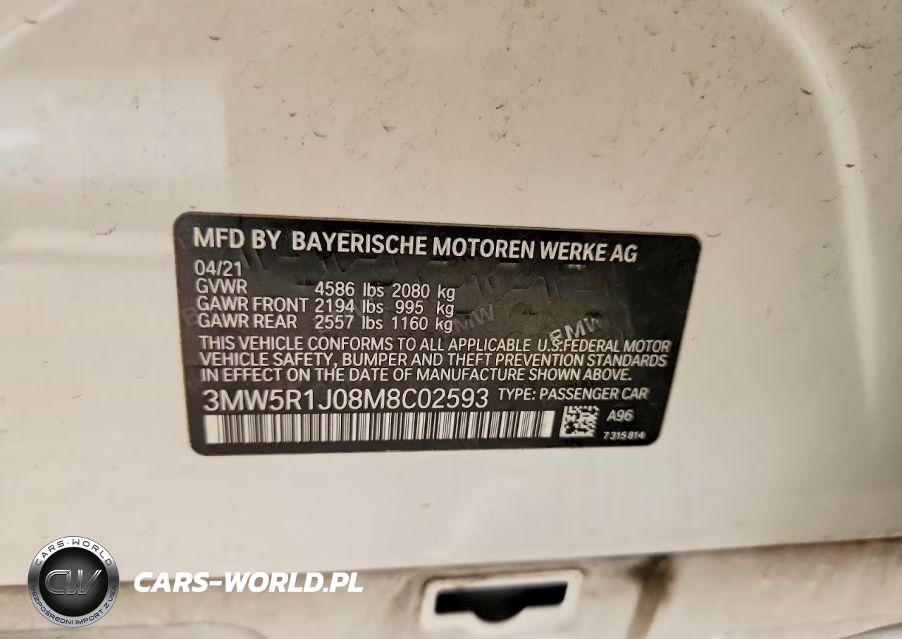 2021 BMW 330I VIN:3MW5R1J08M8C02593 - 12