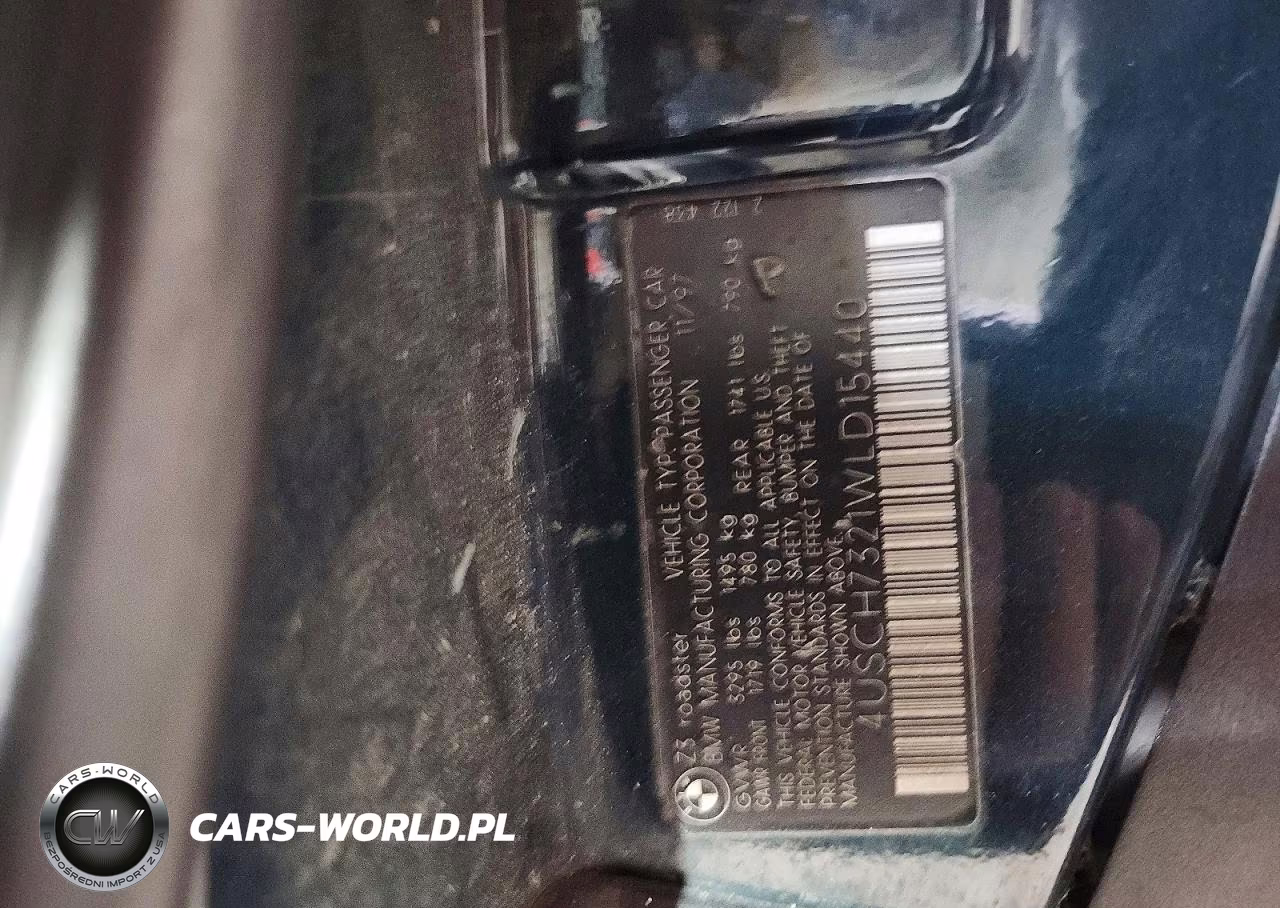 1998 BMW Z3 1.9 VIN:4USCH7321WLD15440 - 13