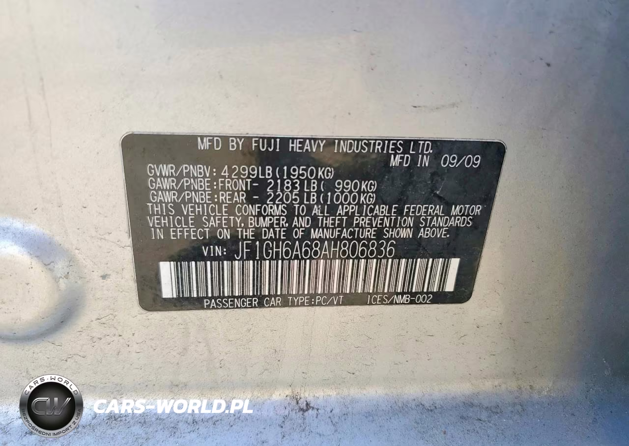 2010 Subaru Impreza 2.5I VIN:JF1GH6A68AH806836 - 13