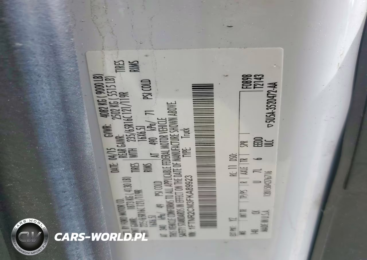 2015 Ford Transit T-250 VIN:1FTNR2CM3FKA89923 - 13