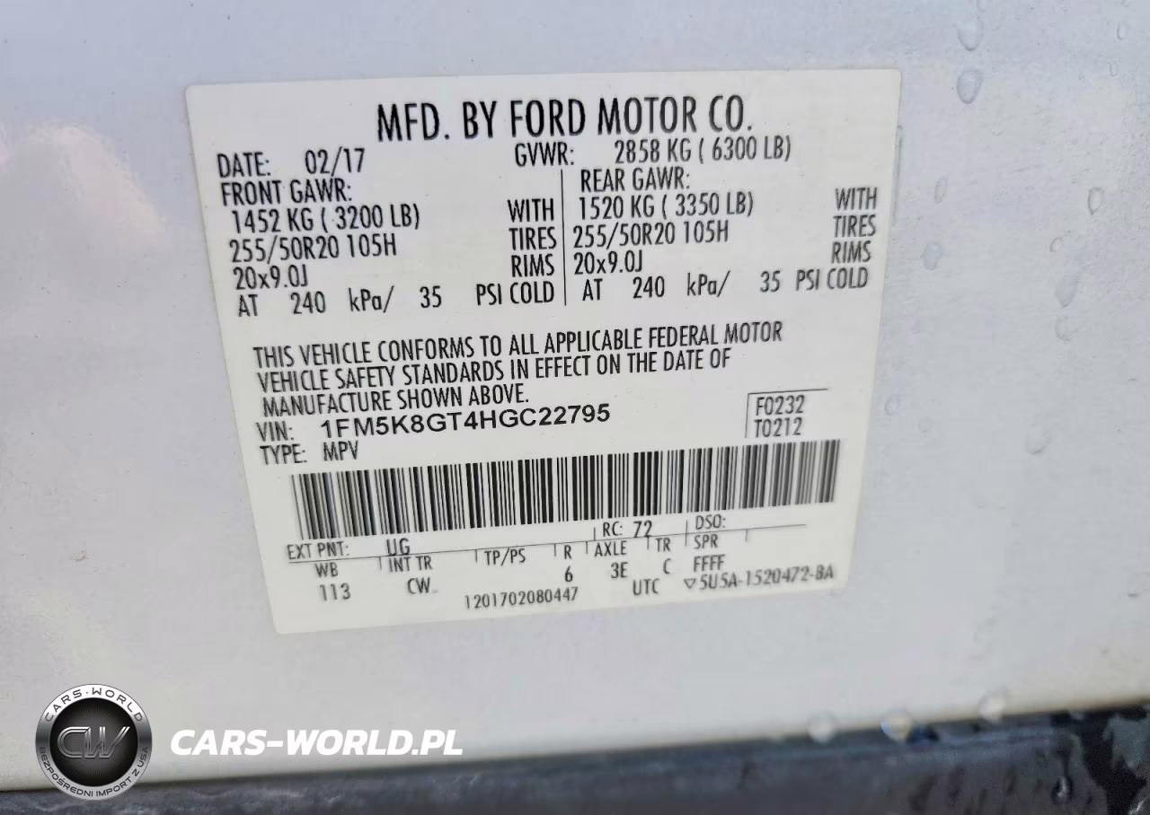 2017 Ford Explorer Sport VIN:1FM5K8GT4HGC22795 - 13