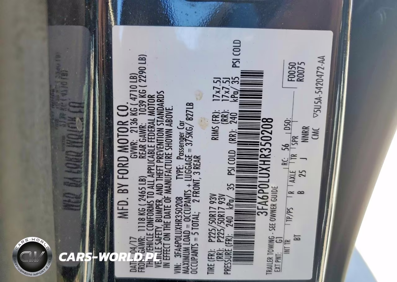 2017 Ford Fusion Se Hybrid VIN:3FA6P0LUXHR350208 - 12