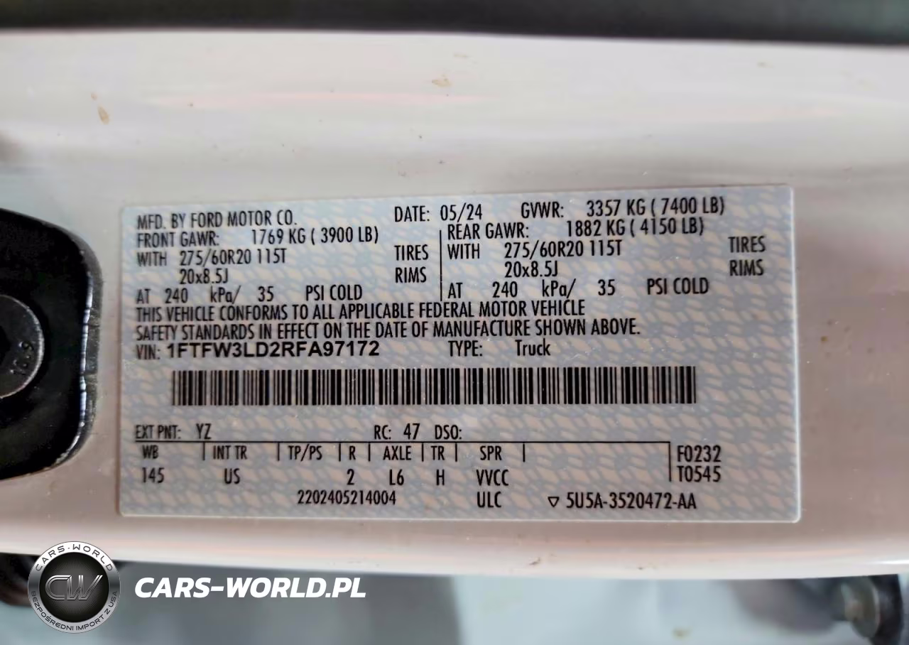 2024 Ford F150 Xlt VIN:1FTFW3LD2RFA97172 - 12
