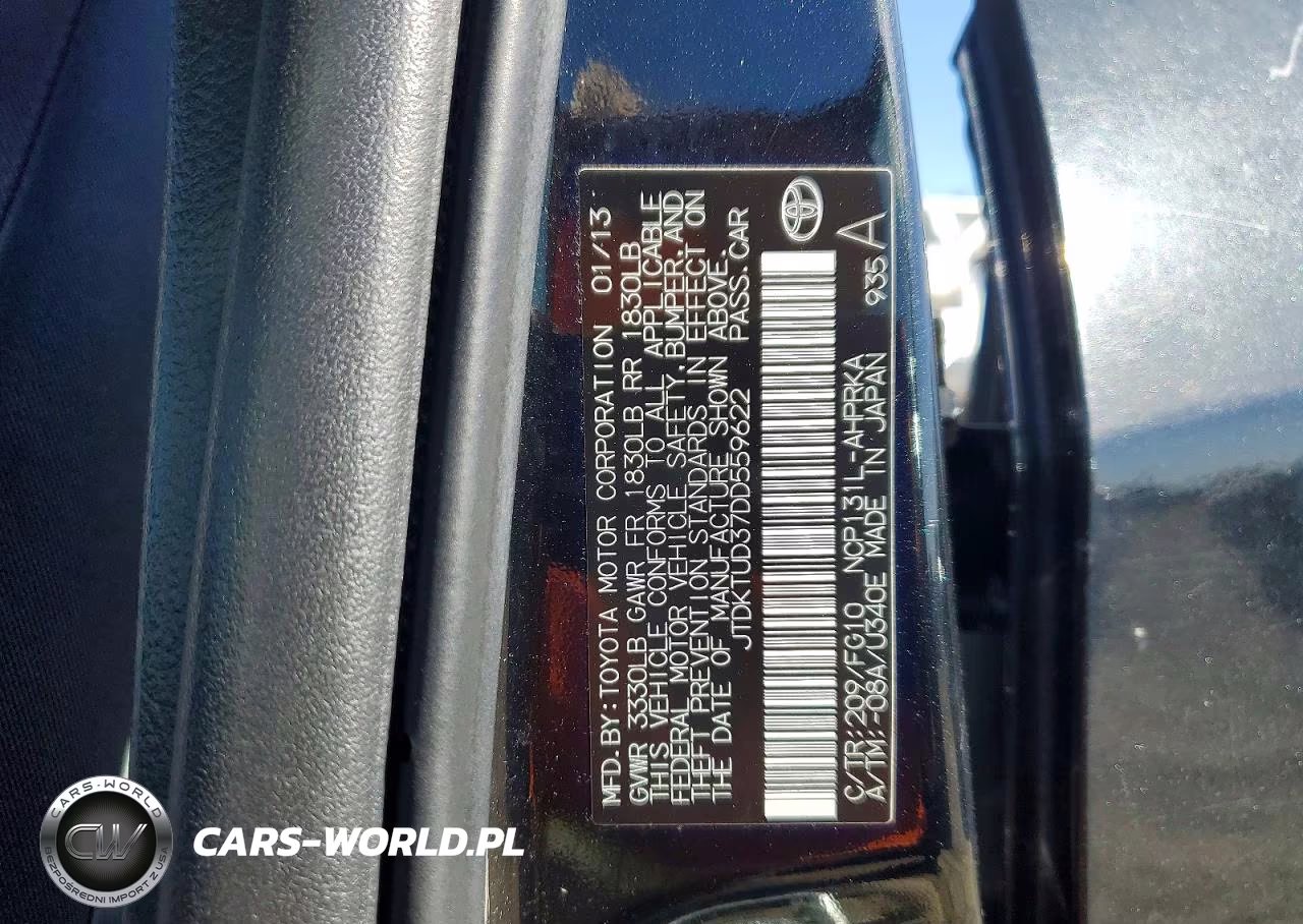 2013 Toyota Yaris 5-Door Le VIN:JTDKTUD37DD559622 - 12