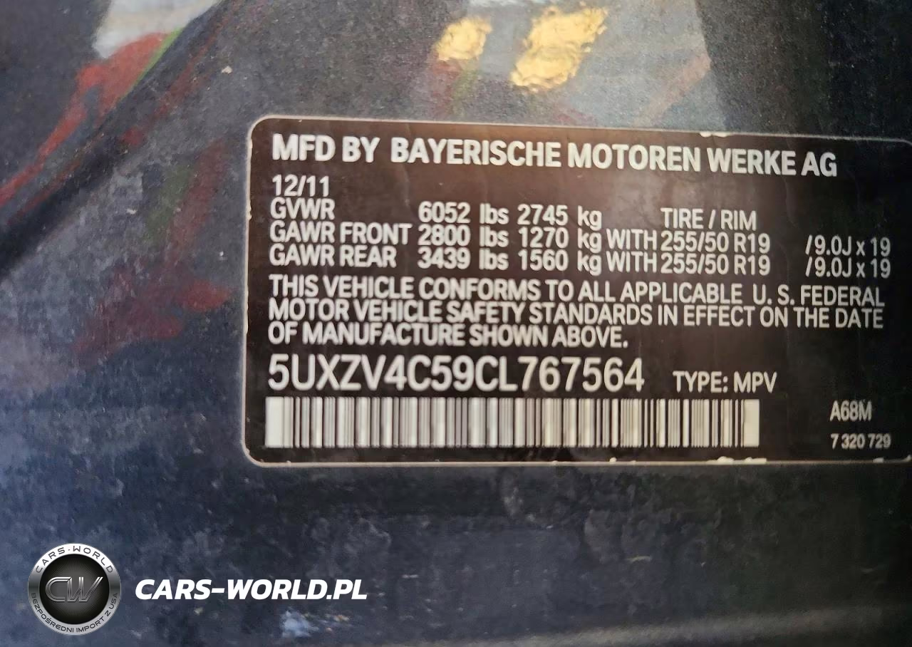 2012 BMW X5 xDrive35I VIN:5UXZV4C59CL767564 - 13