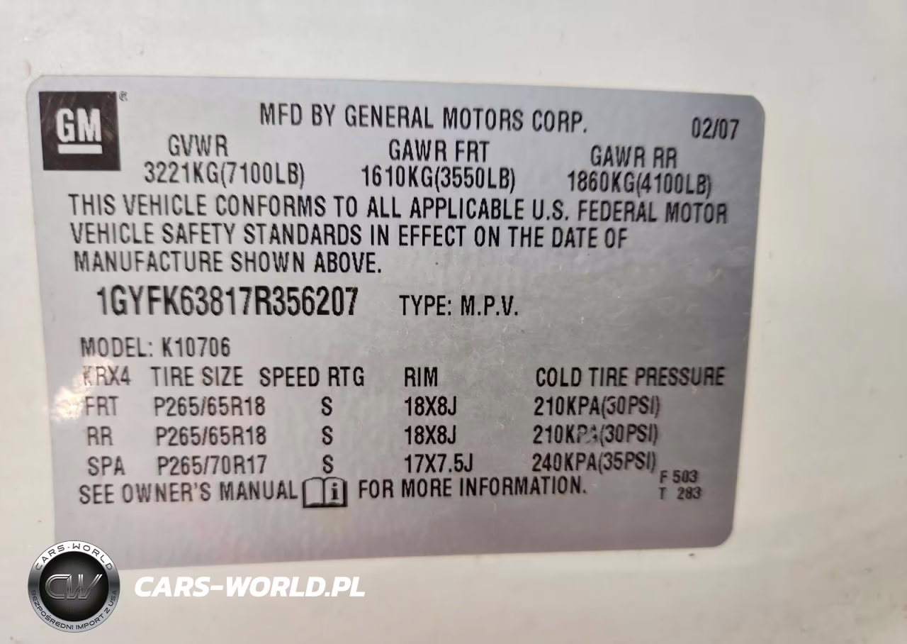 2007 Cadillac Escalade Luxury VIN:1GYFK63817R356207 - 14