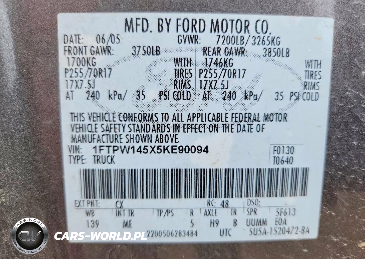 2005 Ford F150 Supercrew VIN:1FTPW145X5KE90094 - 12