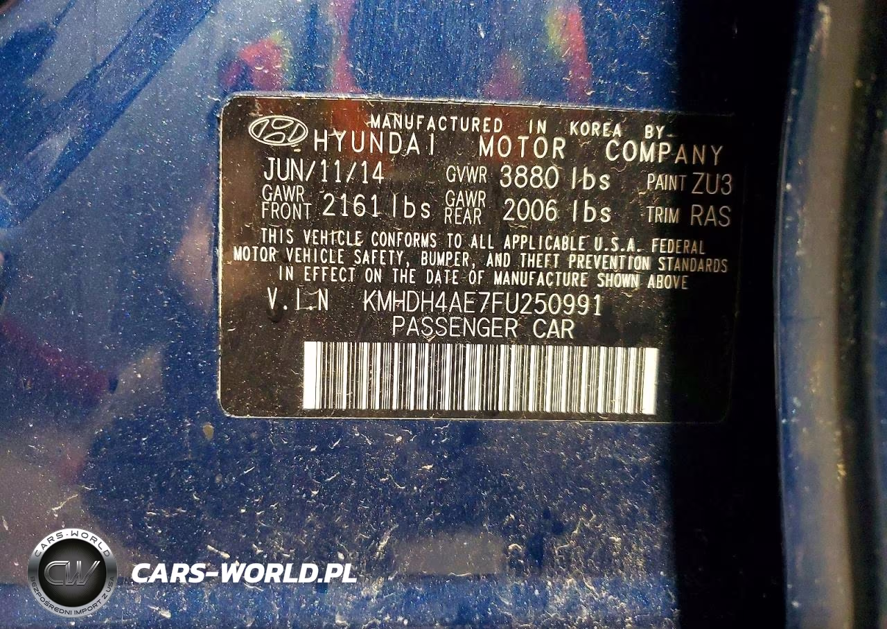 2015 Hyundai Elantra Se VIN:KMHDH4AE7FU250991 - 12