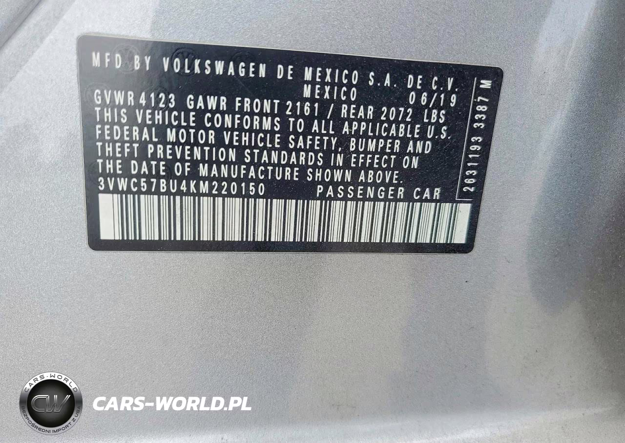 2019 Volkswagen Jetta S VIN:3VWC57BU4KM220150 - 12