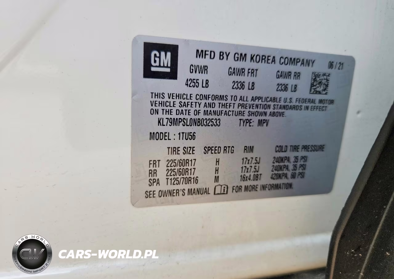 2022 Chevrolet Trailblazer Lt VIN:KL79MPSL0NB032533 - 12