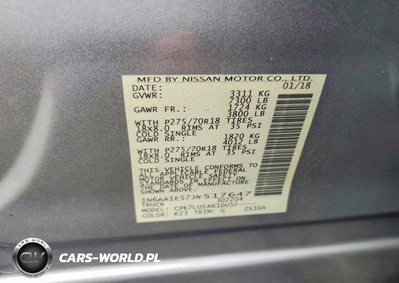 2018 Nissan Titan Pro-4X VIN:1N6AA1E57JN517647 - 13
