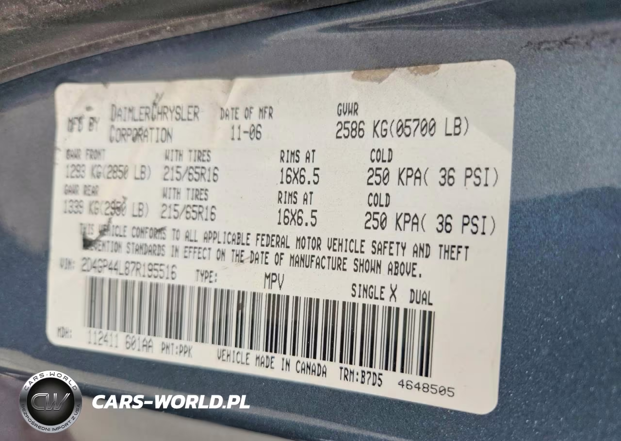 2007 Dodge Grand Caravan Sxt VIN:2D4GP44L87R195516 - 13