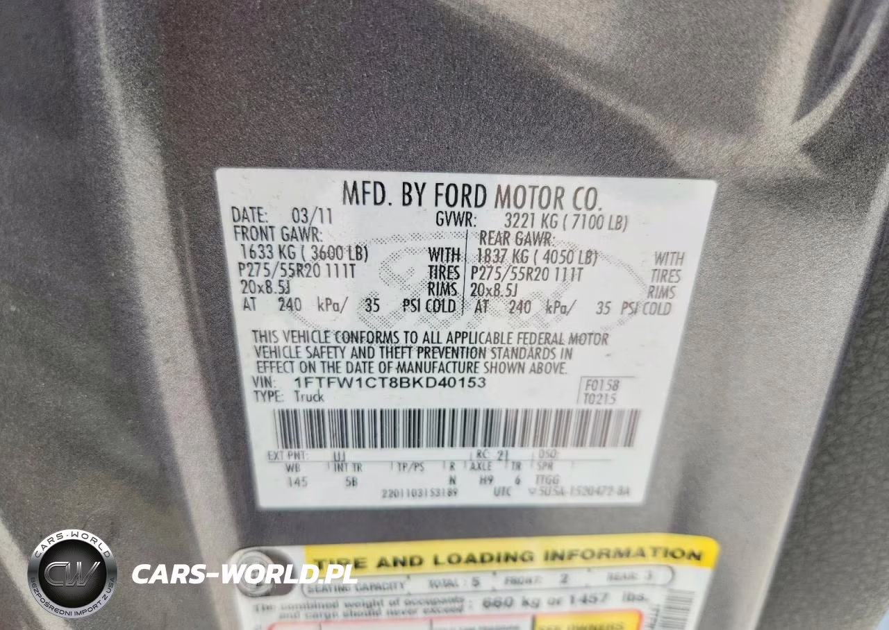 2011 Ford F150 Supercrew VIN:1FTFW1CT8BKD40153 - 12