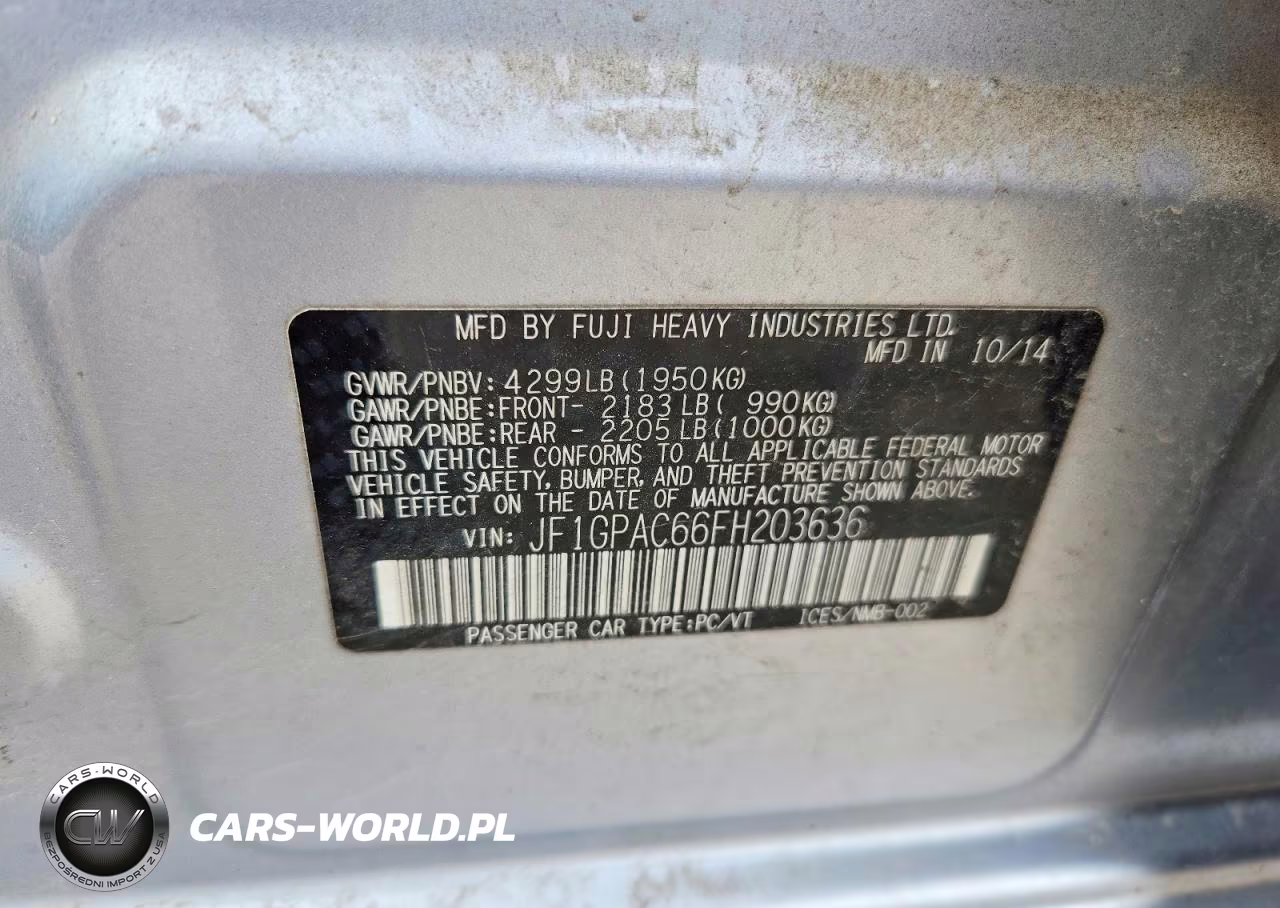 2015 Subaru Impreza Premium VIN:JF1GPAC66FH203636 - 12