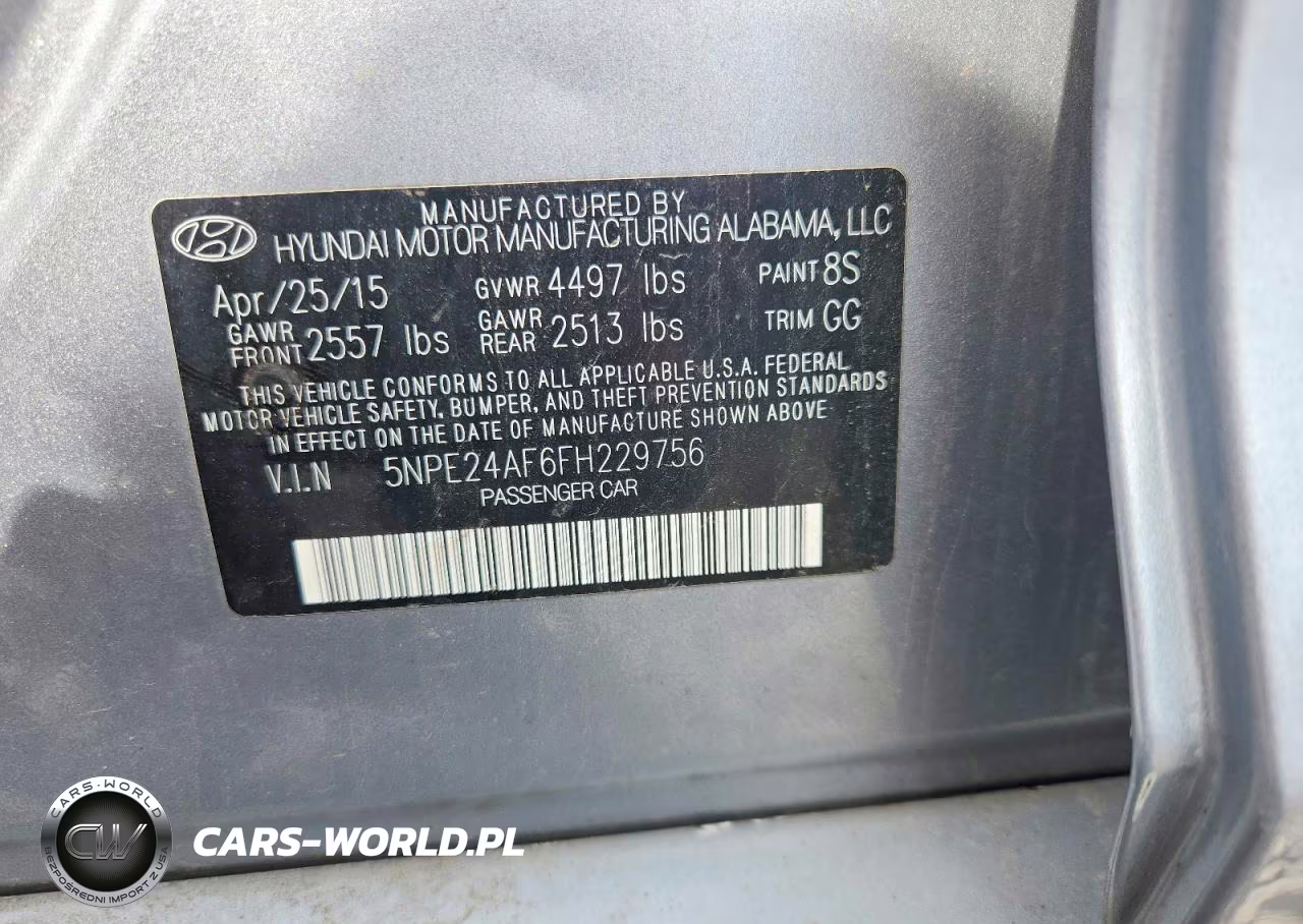 2015 Hyundai Sonata Se VIN:5NPE24AF6FH229756 - 12