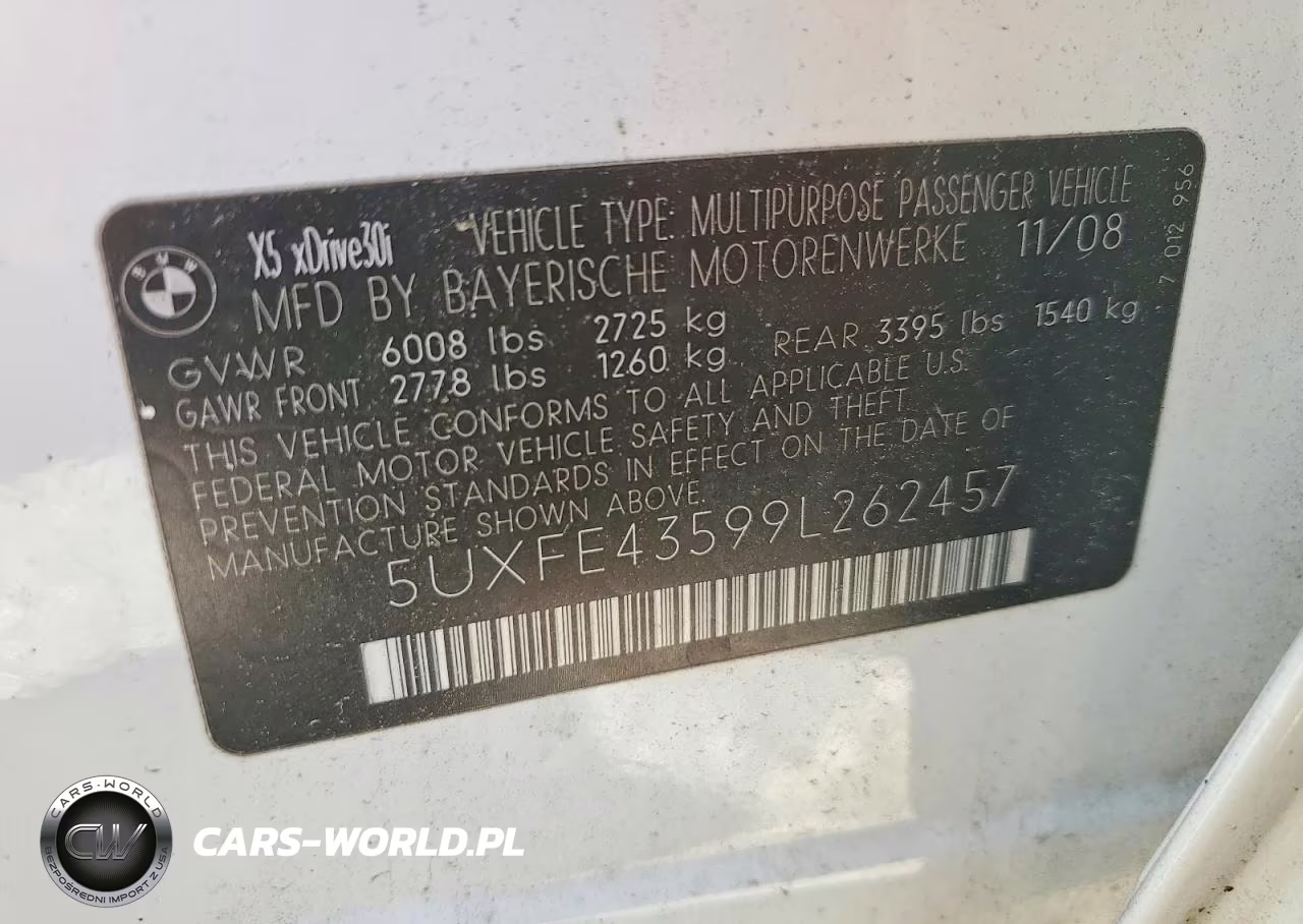 2009 BMW X5 xDrive30I VIN:5UXFE43599L262457 - 13