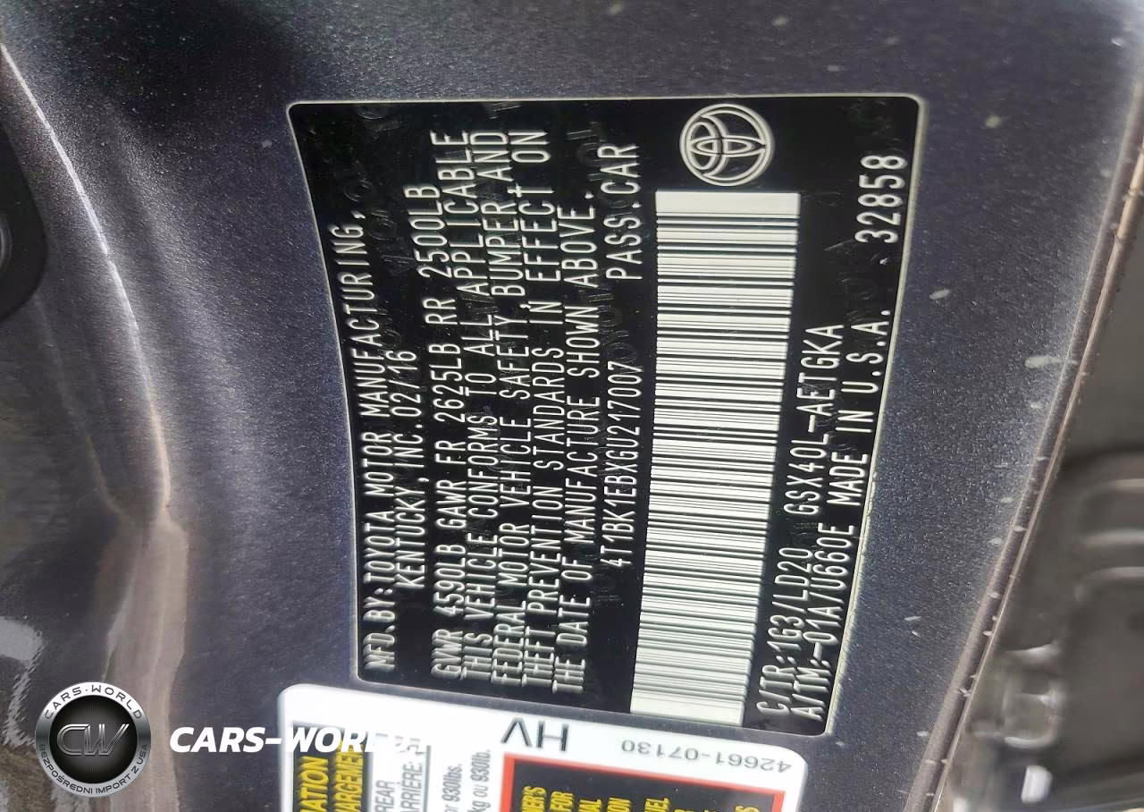 2016 Toyota Avalon Xle VIN:4T1BK1EBXGU217007 - 12