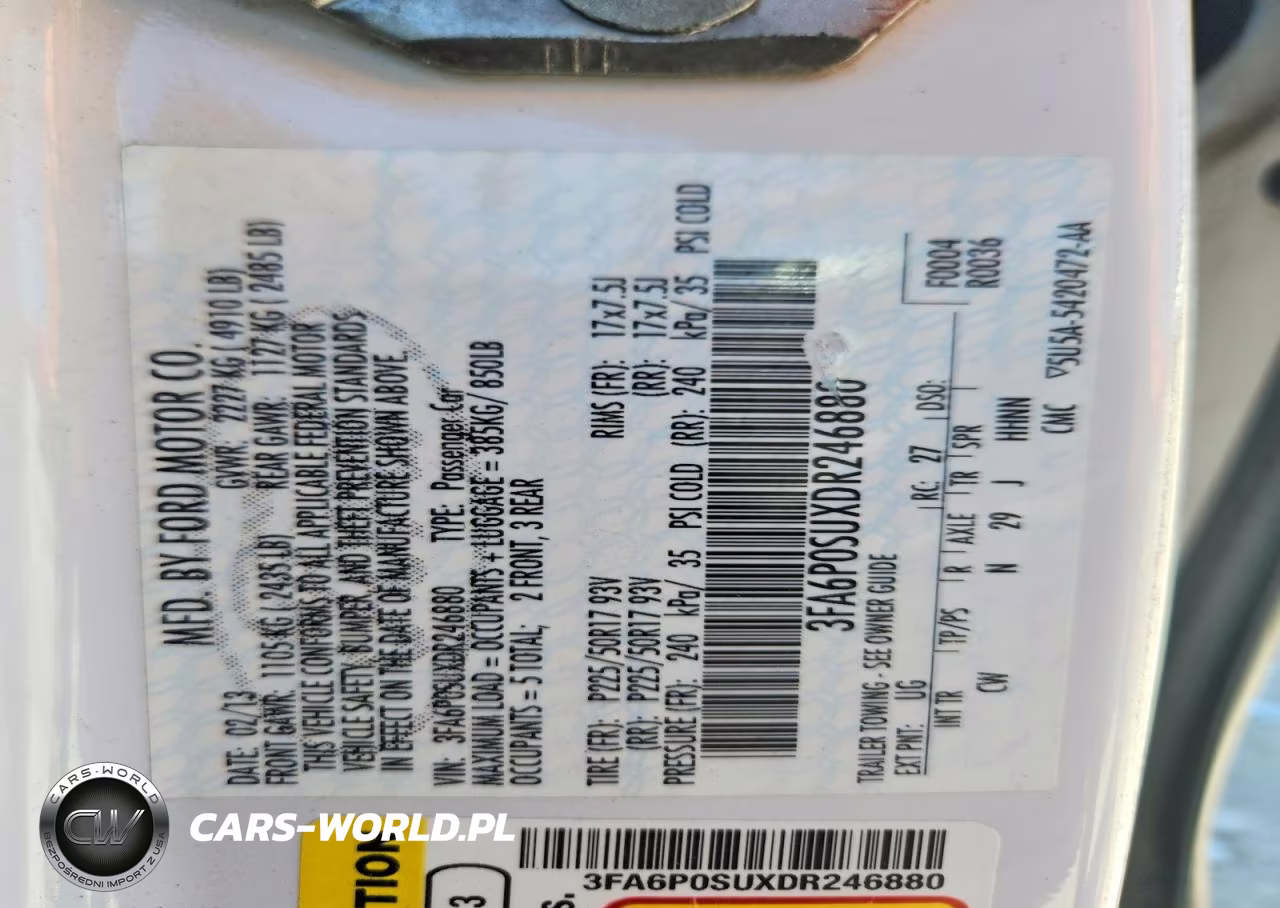 2013 Ford Fusion Titanium Phev VIN:3FA6P0SUXDR246880 - 12