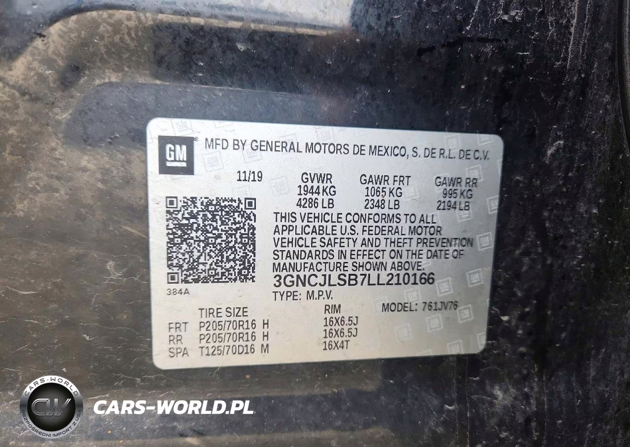 2020 Chevrolet Trax 1Lt VIN:3GNCJLSB7LL210166 - 13