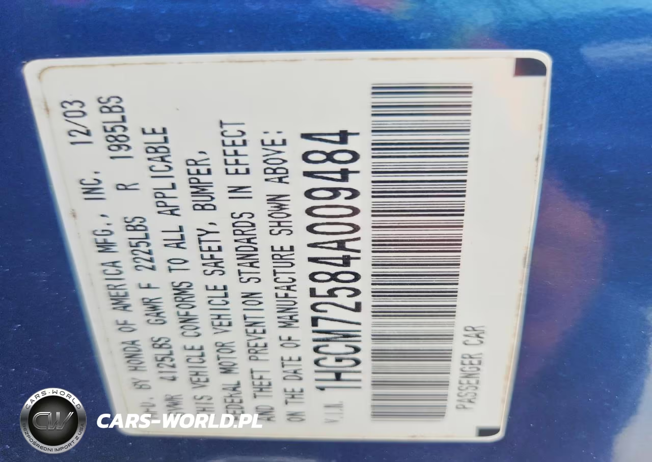 2004 Honda Accord Ex VIN:1HGCM72584A009484 - 13