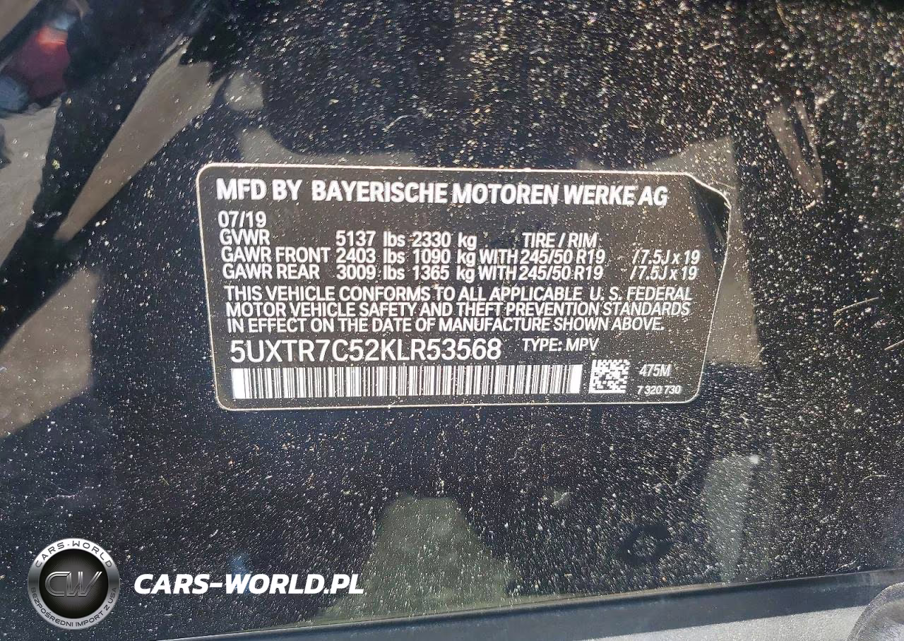 2019 BMW X3 Sdrive30I VIN:5UXTR7C52KLR53568 - 13