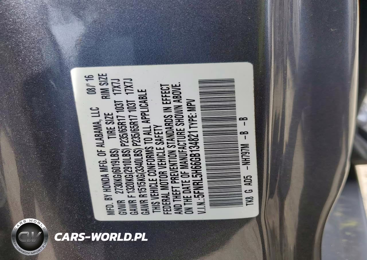 2016 Honda Odyssey Exl VIN:5FNRL5H66GB134821 - 13