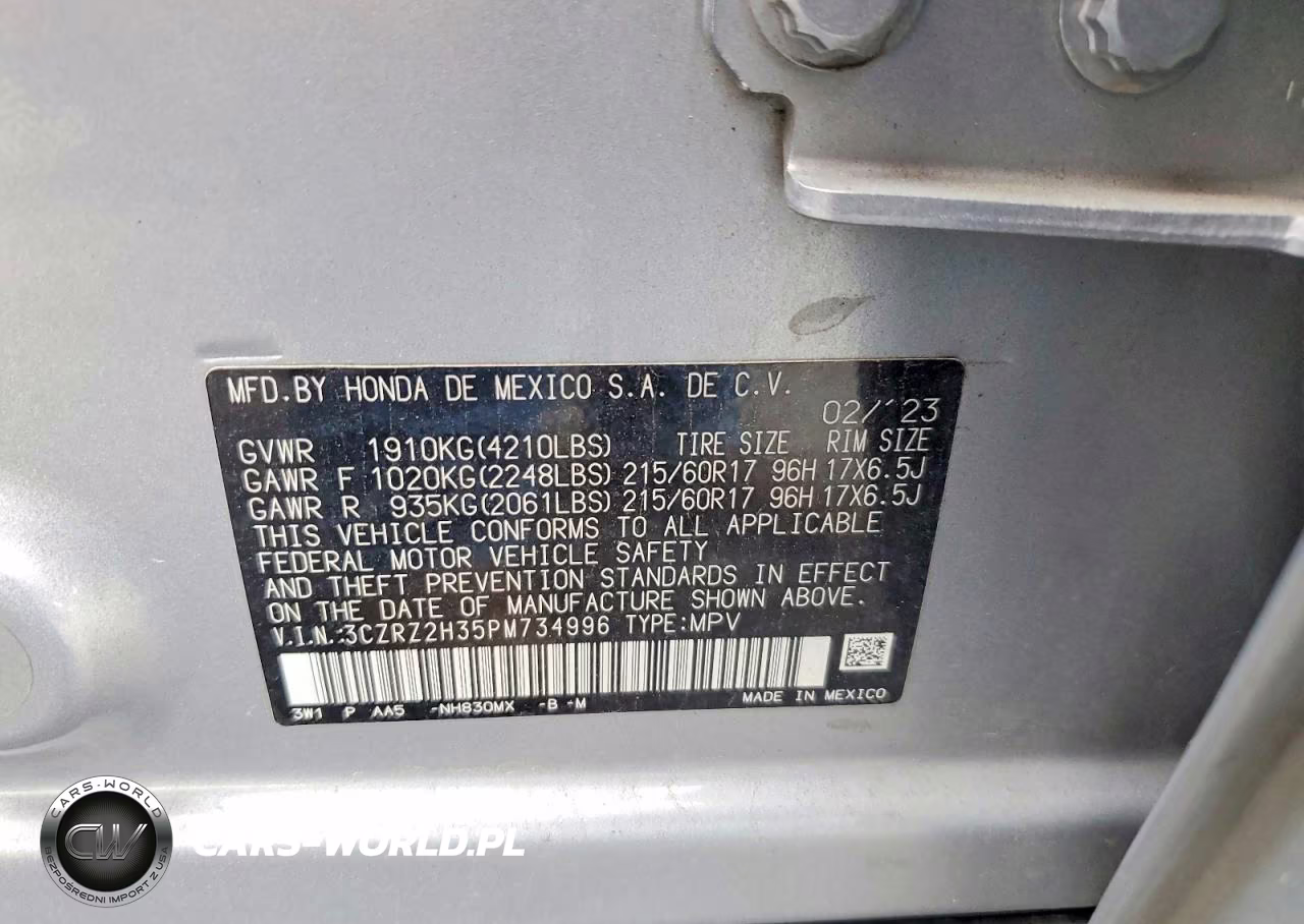 2023 Honda Hr-V Lx VIN:3CZRZ2H35PM734996 - 13