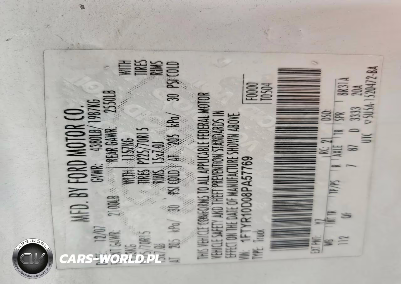 2008 Ford Ranger VIN:1FTYR10D08PA57769 - 12