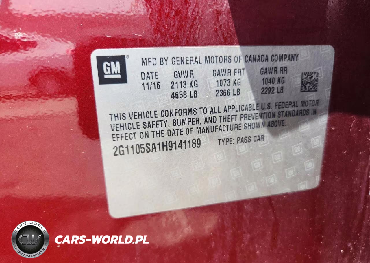 2017 Chevrolet Impala Lt VIN:2G1105SA1H9141189 - 13