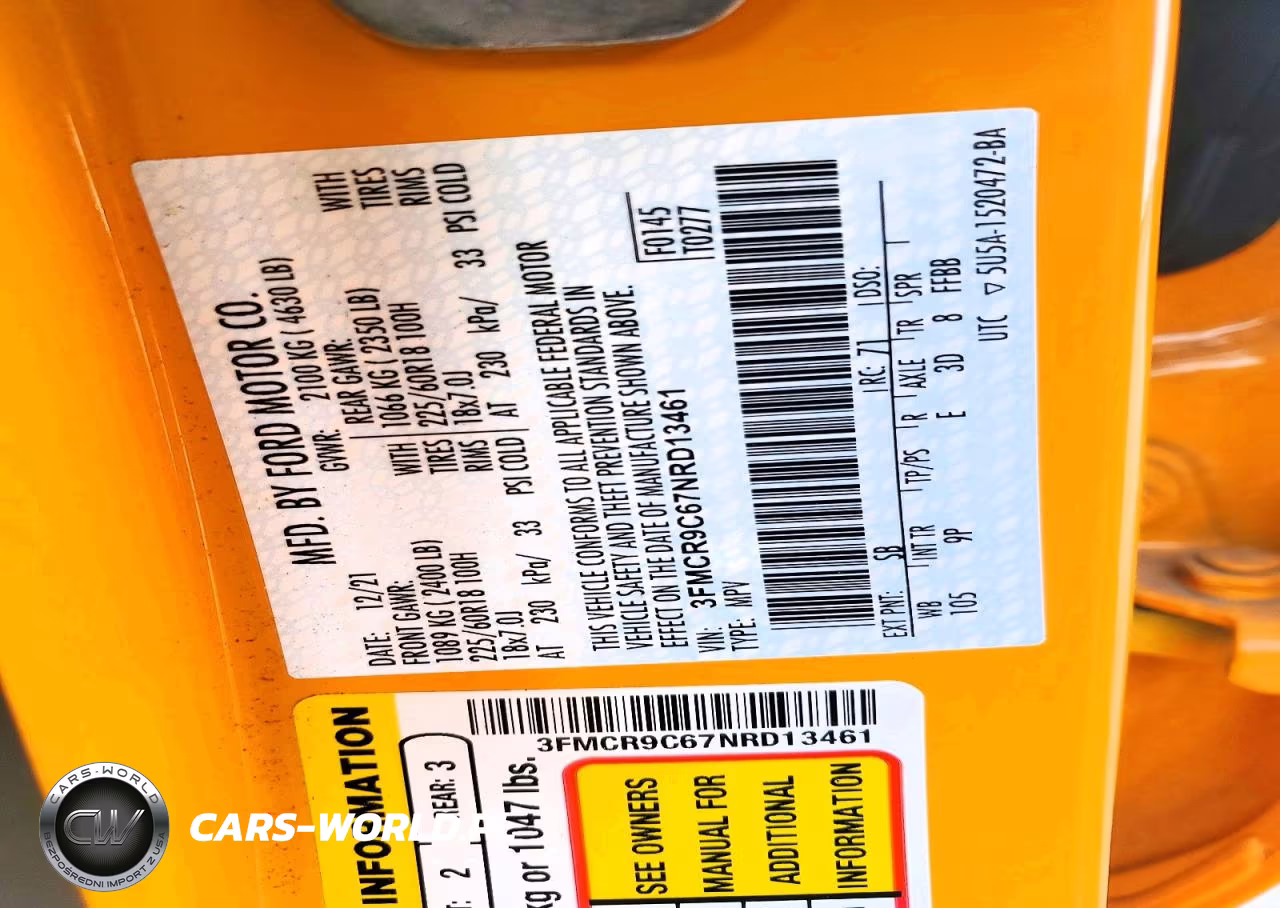 2022 Ford Bronco Sport Outer Banks VIN:3FMCR9C67NRD13461 - 12