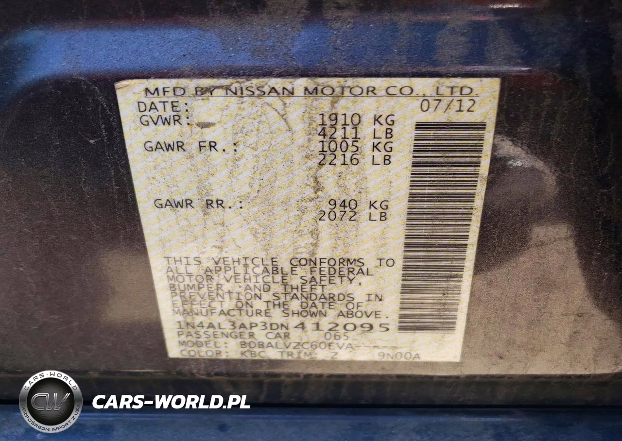 2013 Nissan Altima 2.5 VIN:1N4AL3AP3DN412095 - 13