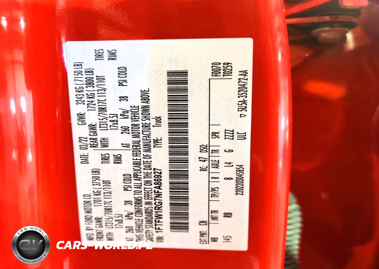 2022 Ford F150 Raptor VIN:1FTFW1RG7NFA86927 - 13