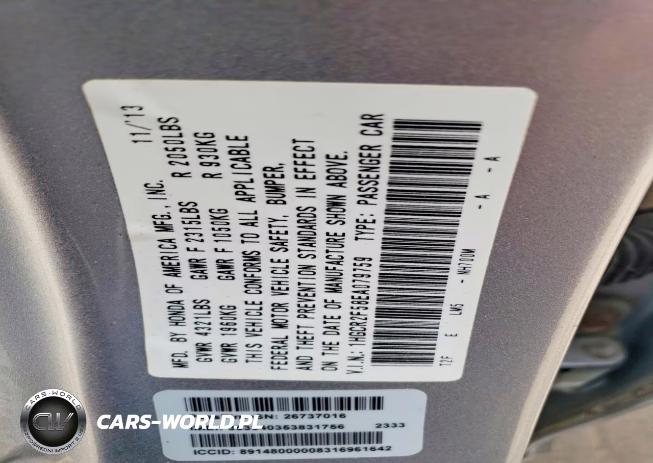 2014 Honda Accord Sport VIN:1HGCR2F58EA079759 - 12