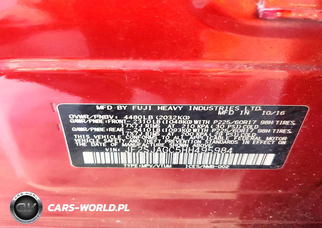 2017 Subaru Forester 2.5I Premium VIN:JF2SJAGC5HH495984 - 13