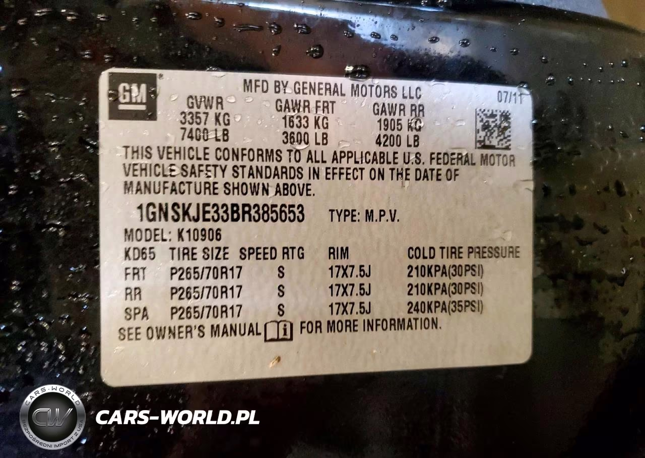 2011 Chev Suburban VIN:1GNSKJE33BR385653 - 13