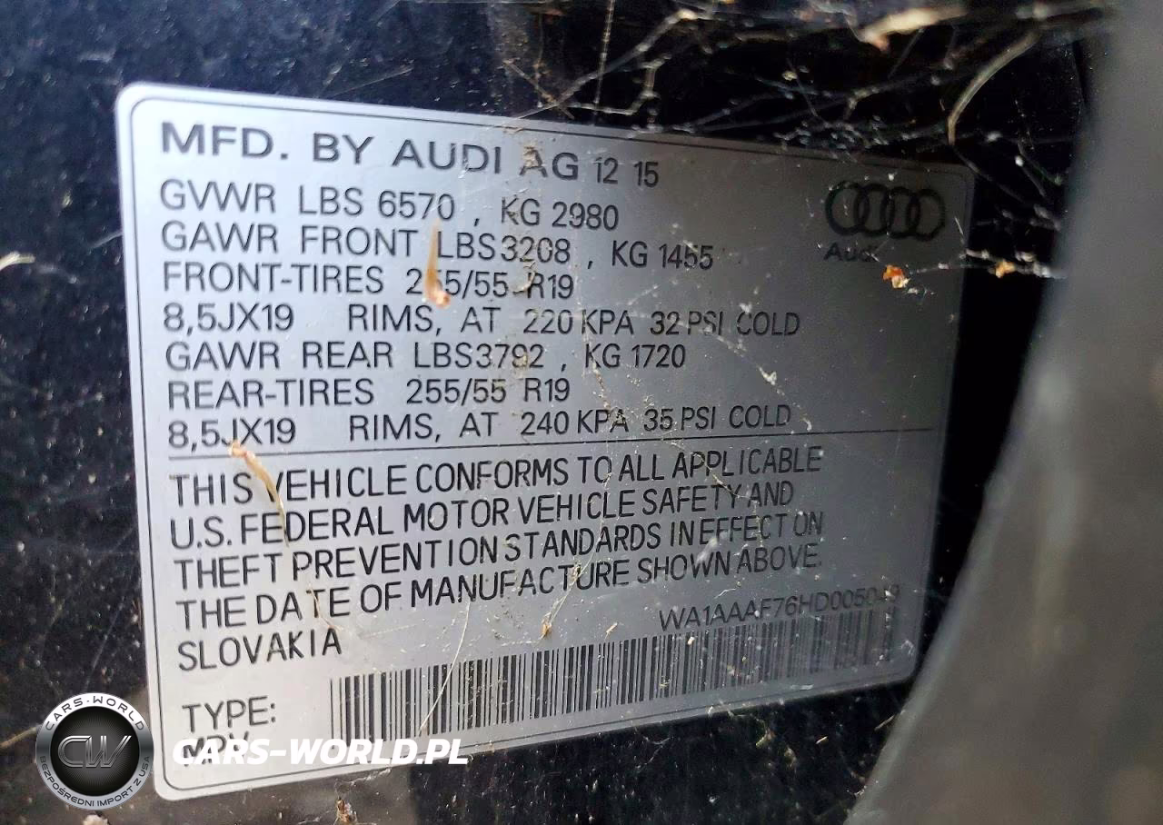 2017 Audi Q7 Premium VIN:WA1AAAF76HD005049 - 13