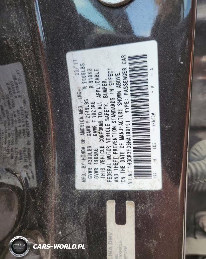 2017 Honda Accord Lx VIN:1HGCR2F36HA199191 - 12