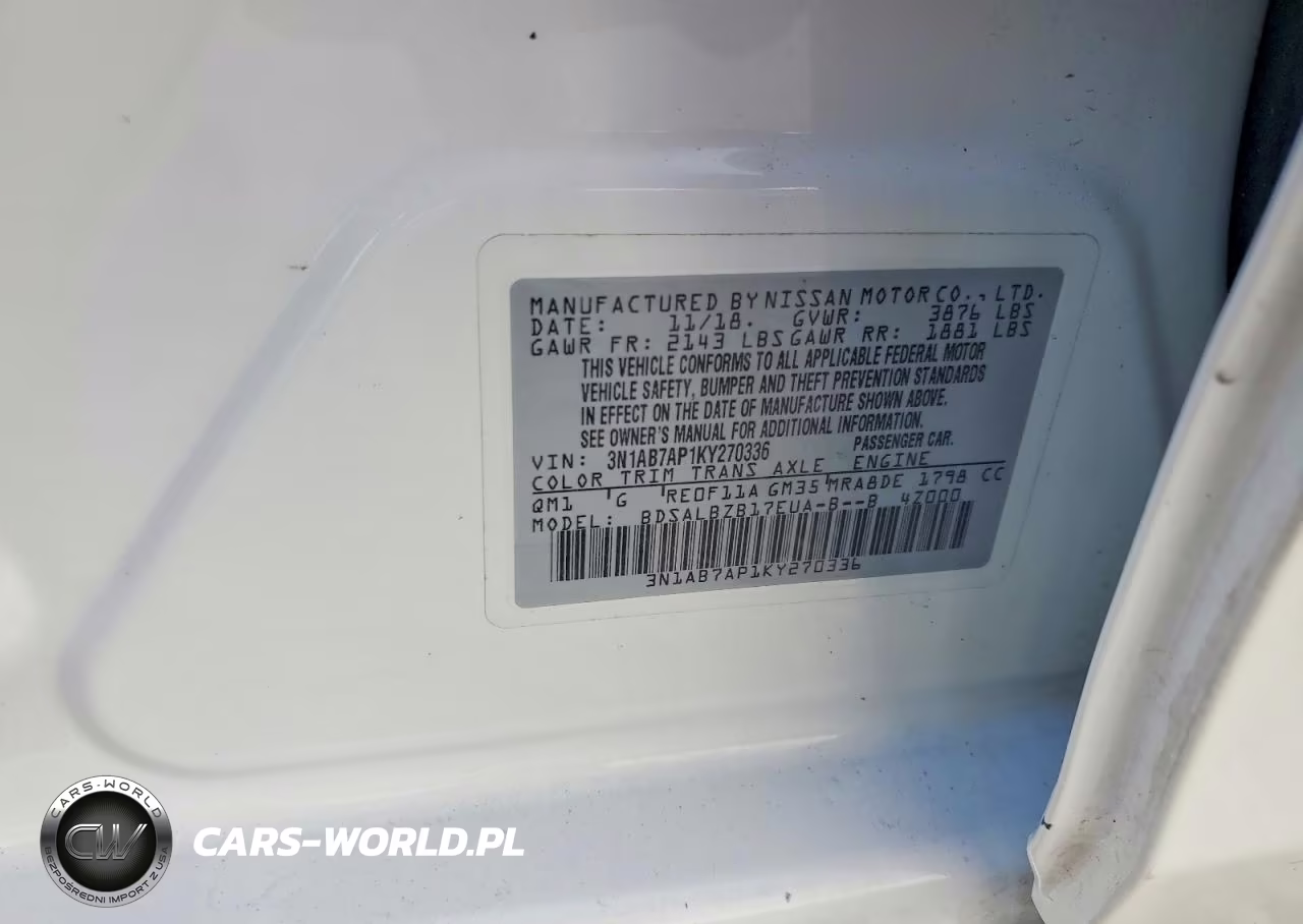 2019 Nissan Sentra S VIN:3N1AB7AP1KY270336 - 12