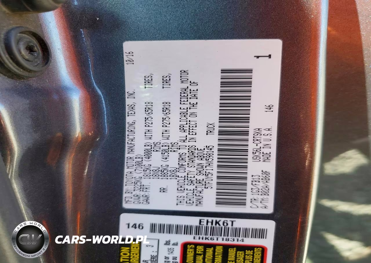 2017 Toyota Tundra Sr5 VIN:5TFUY5F17HX598145 - 13