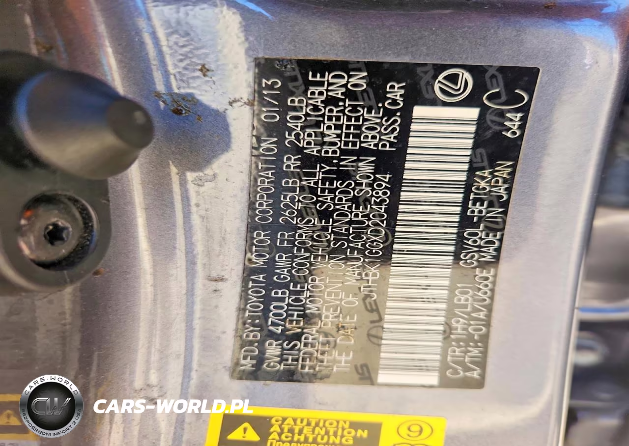 2013 Lexus Es 350 VIN:JTHBK1GGXD2043894 - 12