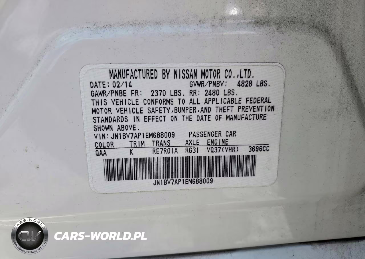 2014 Infiniti Q50 Base VIN:JN1BV7AP1EM688009 - 12