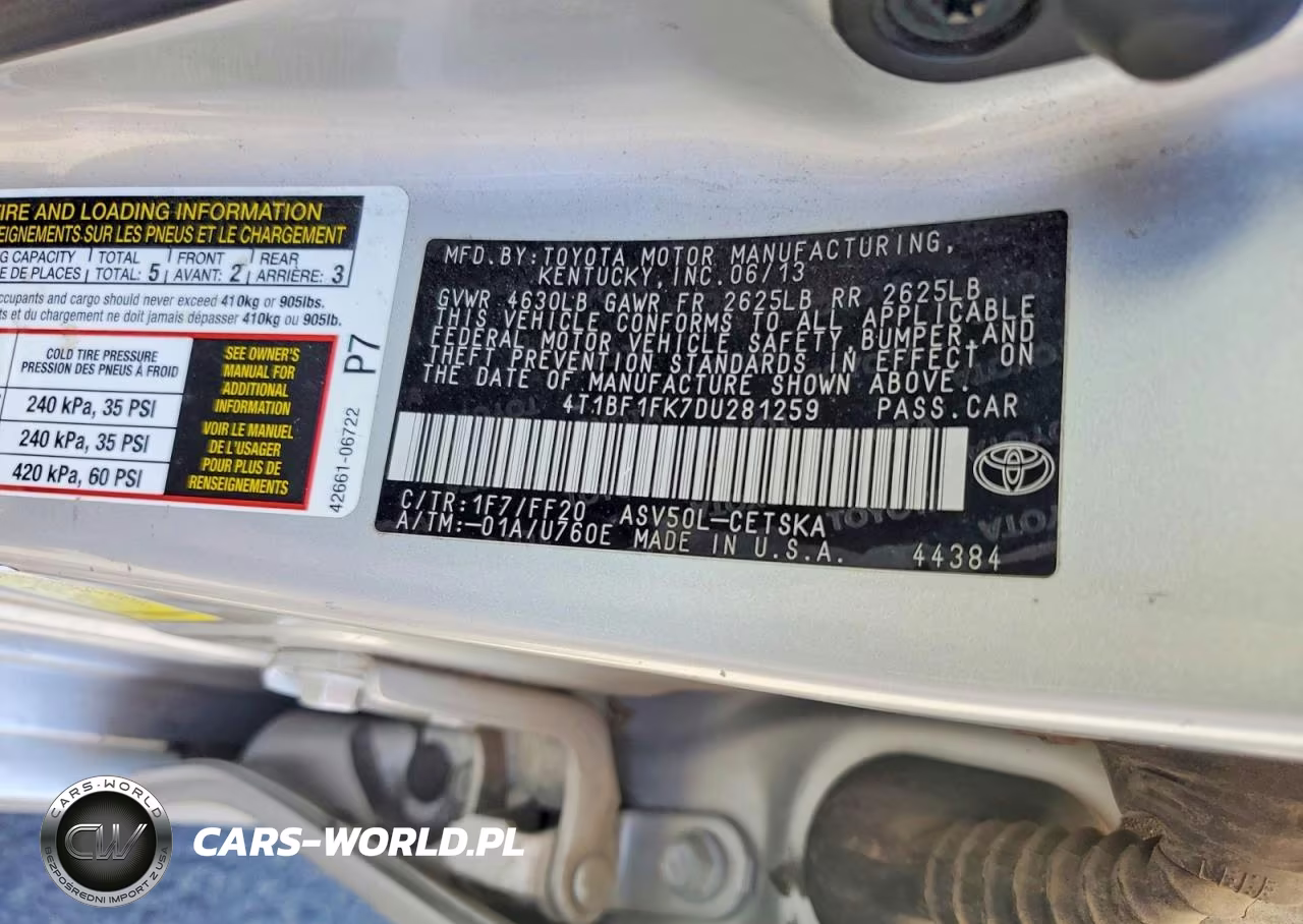 2013 Toyota Camry Se VIN:4T1BF1FK7DU281259 - 12