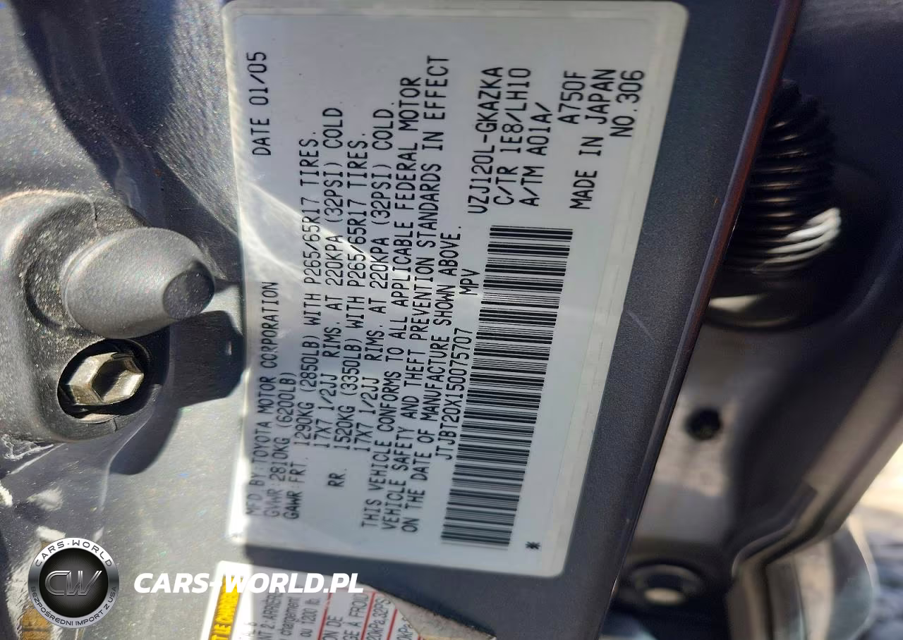 2005 Lexus Gx 470 VIN:JTJBT20X150075707 - 12
