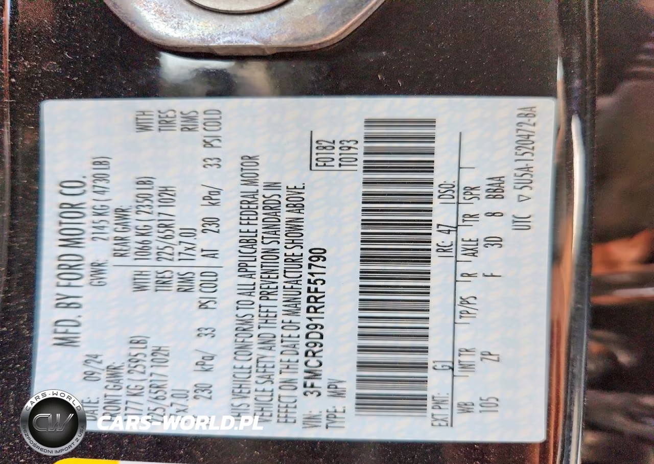 2024 Ford Bronco Sport Badlands VIN:3FMCR9D91RRF51790 - 13