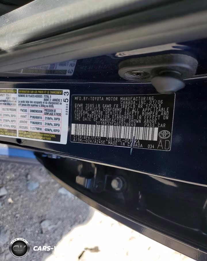 2006 Toyota Corolla S VIN:2T1BR32E46C628649 - 12