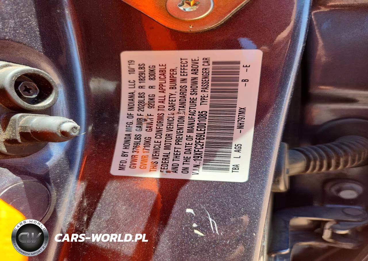2020 Honda Civic Lx VIN:19XFC2F69LE001085 - 12