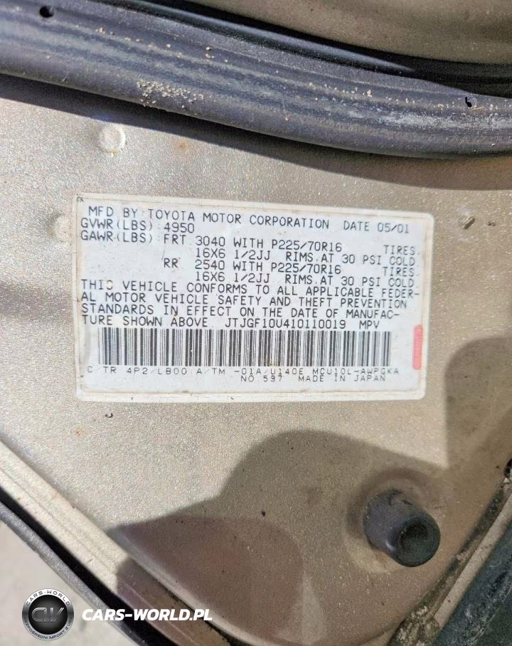 2001 Lexs Rx 300 VIN:JTJGF10U410110019 - 13