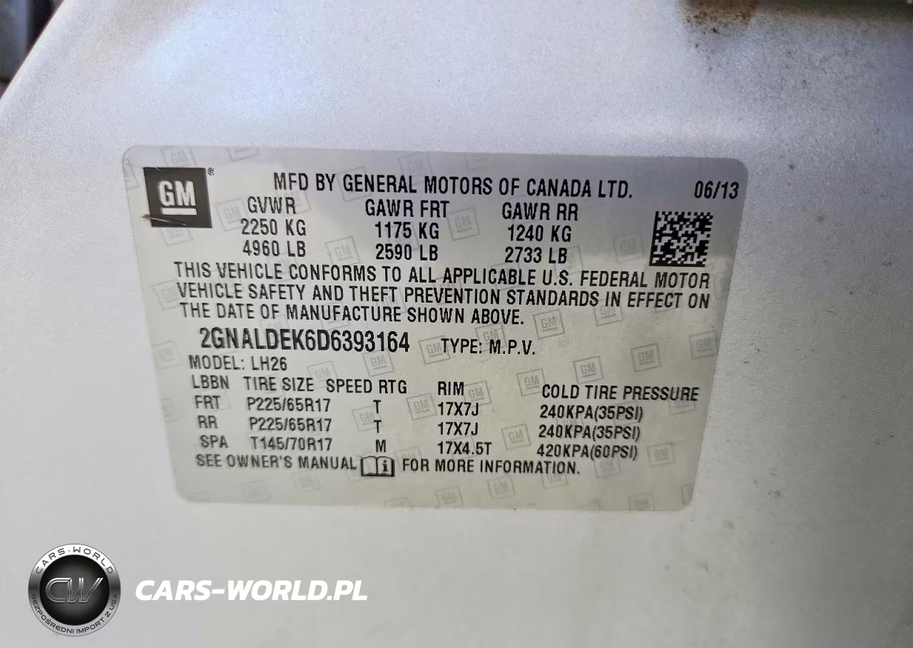 2013 Chevrolet Equinox Lt VIN:2GNALDEK6D6393164 - 13