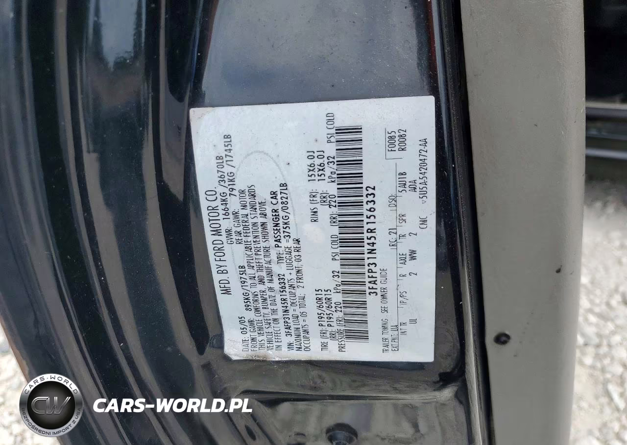 2005 Ford Focus Zx3 VIN:3FAFP31N45R156332 - 12